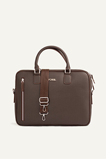 Fossil Unisex Vegan Deri Laptop Bölmeli 15,6 inç Dik Fermuarlı Evrak Çantası