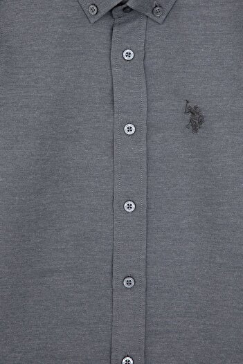 U.S. Polo Assn. Erkek Çocuk Antrasit Uzun Kollu Basic Gömlek 50316801-VR006
