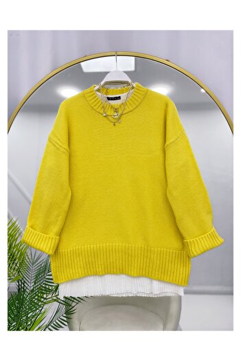 YEDİLALE Basic Zero-Collar Solid Color Knitwear Sweater [Only the Sweater Is Included in the Price, 75 cm Medium]