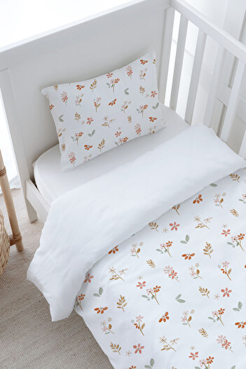Tuğba Kuğu Baby Boy Duvet Cover Set (100X150) - Pureline Series - Soft Bloom