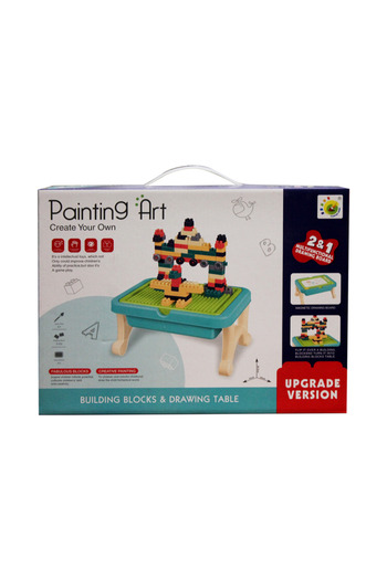TSUMAB 2-in-1 Building Blocks and Drawing Table for Kids