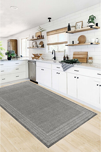 GECE HOME DİJİTAL BASKILI Kaymaz Taban Yıkanabilir Modern Mutfak Halısı Salon Halısı Yolluk
