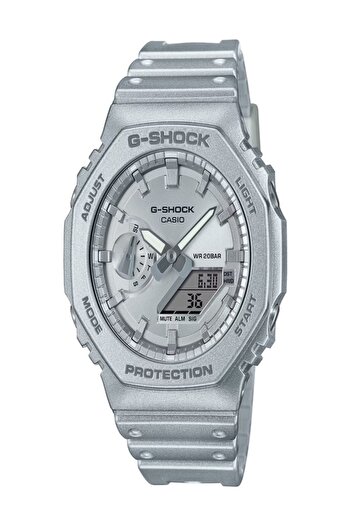 Casio ساعة جي شوك الرجالية الأيقونية - GA-2100FF-8ADR (فضية)