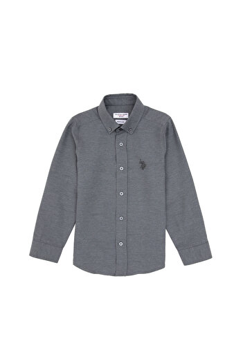 U.S. Polo Assn. Erkek Çocuk Antrasit Uzun Kollu Basic Gömlek 50316801-VR006