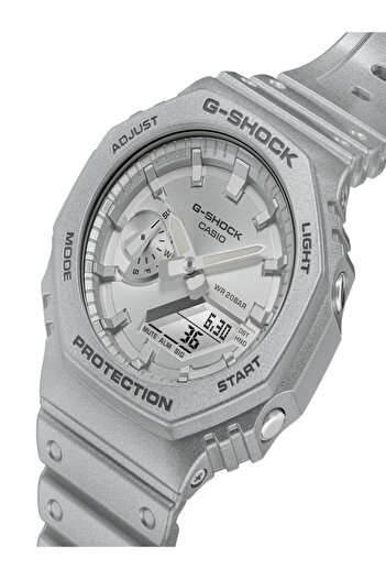 Casio ساعة جي شوك الرجالية الأيقونية - GA-2100FF-8ADR (فضية)