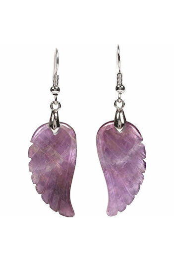 craftmystic Amethyst 3 cm semiprecious stone angel wings earrings