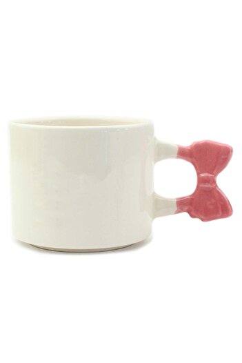 PALTO TASARIM My Teacher, My Dear, My Dear! Handmade Cream Shiny Ribbon Handle Mug - Handcrafted Gift