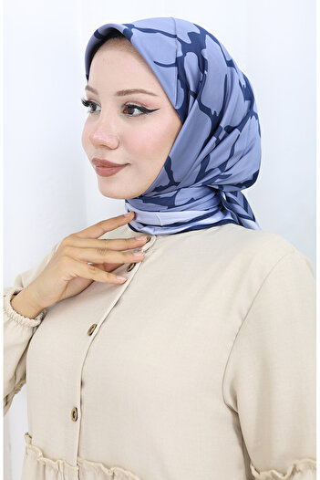 sefamerve Digital Rayon Scarf 70309-04 Indigo