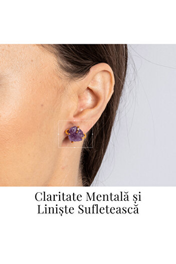 craftmystic The Power of Tranquillity - Amethyst Earrings with Amethyst and Stem Closure