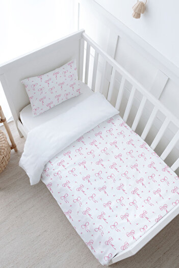 Tuğba Kuğu Baby Boy Duvet Cover Set (100X150) - Pureline Series - Dainty Bows