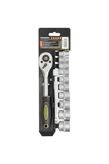 Heinner CTSM018 12-piece 3/8 inch Ratchet Socket Set, 10-24 mm, Chrome-Vanadium