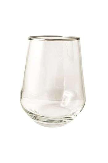 OEM Set of 6 water glasses 41536, glass, transparent + platinum, 425 ml