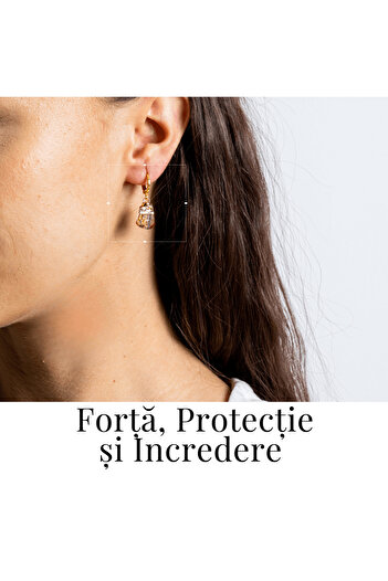 craftmystic Raw Tiger Eye Gold Earrings - Power and Protection