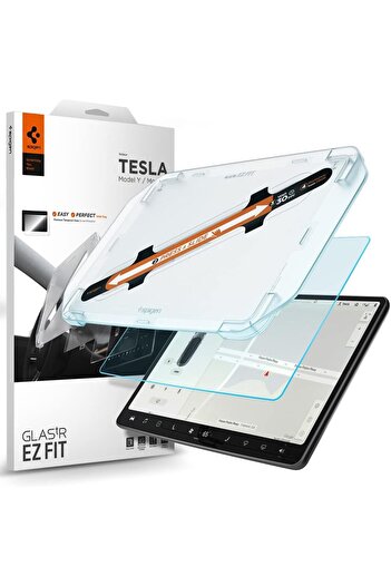 Spigen Tempered Glass Screen Protector for Tesla Model 3 (2023-2017), Tesla Model Y (2025-2020)