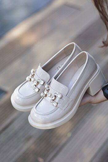 kajal ayakkabı Rc 3210 Stone High Heel Loafer