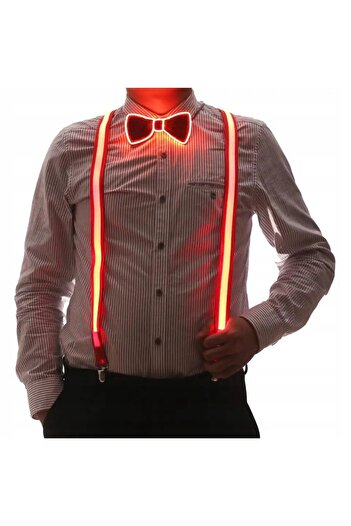 Other LED HARNESS AND BOW TIE SET Glowing SET PARTY NEW YEAR'S EVE WEDDING Orange