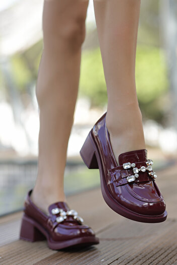 kajal ayakkabı Rc 3210 Stone High Heel Loafer
