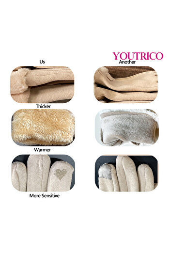 Youtrico Women's Winter Gloves, Fleece, Windproof Wrist Gloves