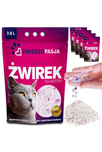 Other Silikonowy żwirek dla kota ZWIERZOPASJA komplet 5 X 3,8 L