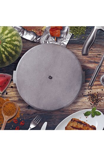 DECO Disc gratar, pentru picnic, fonta, 38 cm, cu 3 picioare din otel