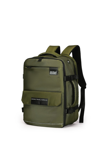 British Traveller BACK PACK ATHLETIC | Oxford Fabric Laptop Backpack- Dark Green