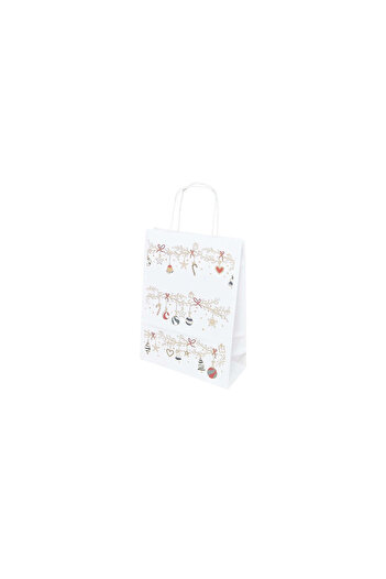 Papette Set of 10 Kraft Paper Bags with Pattern 6 Christmas 18 x 24(H) x 7cm