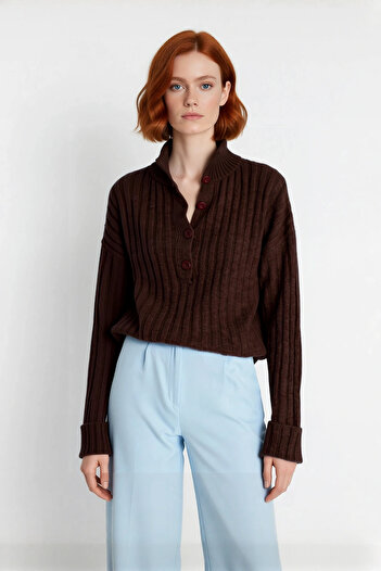 PayBuy Pulover de tricotat cu guler înalt, cu mâneci joase, cu croială oversize pentru femei, iarnă, confortabil și elegant, combinații zilnice
