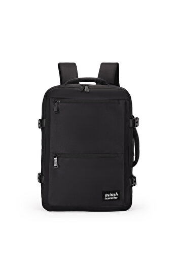 British Traveller BACK PACK TRENDY | Oxford Fabric Laptop Backpack - Black
