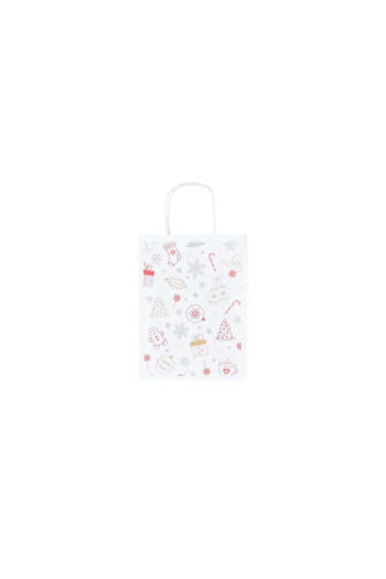 Papette Set of 10 Kraft Paper Bags with Pattern 3 Christmas 18 x 24(H) x 7cm