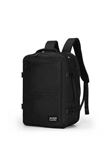 British Traveller BACK PACK TRENDY | Oxford Fabric Laptop Backpack - Black