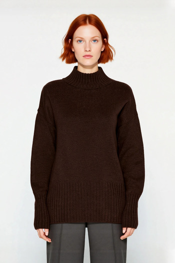 PayBuy Pulover de tricotat gri uni pentru femei, cu decolteu înalt, cu mâneci raglan, cu croială oversize, alegere ideală pentru purtarea zilnică de iarnă