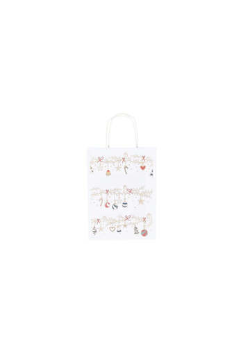 Papette Set of 10 Kraft Paper Bags with Pattern 6 Christmas 18 x 24(H) x 7cm