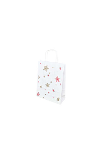 Papette Set of 10 Kraft Paper Bags with Pattern 4 Christmas 18 x 24(H) x 7cm