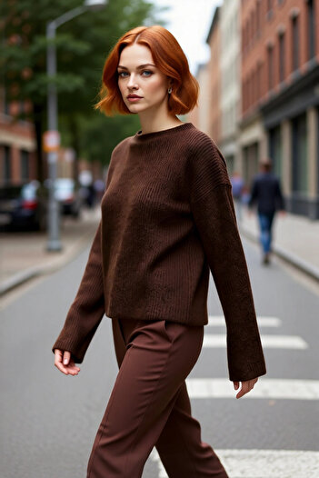 PayBuy Pulover de tricotat pentru femei, oversize, gros, cu mâneci joase, modern, confortabil, iarnă, zilnic, elegant, ideal pentru combinații crop
