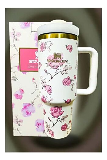 Stanley 40oz Tumbler – BPA Free Stainless Steel Travel Mug with Reusable Straw – Eco Friendly, D