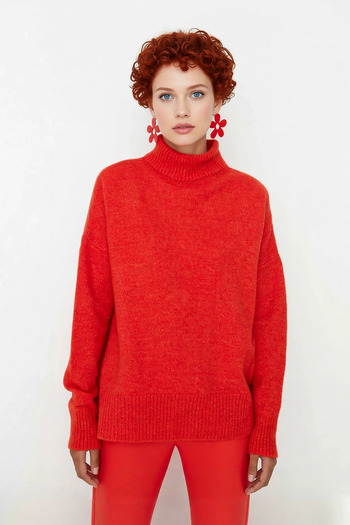 PayBuy Puloverul lung de tricotat pentru femei, oversize, cu mâneci joase, cu guler ridicat, oferă o eleganță de zi cu zi, modernă, confortabilă, de iarnă