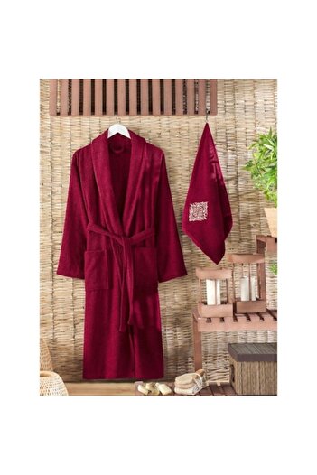 Spalno Belio.bg Bathrobe set, "Red Elegance" Bordeaux, L/XL