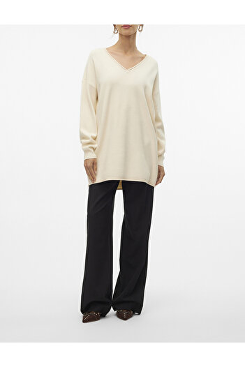 Vero Moda Vero Moda long sweater, cream
