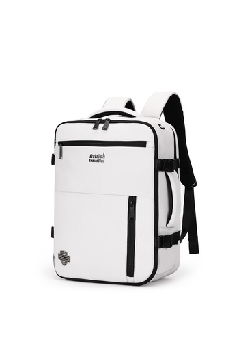 British Traveller BACK PACK VIBE | Oxford Fabric Laptop Backpack - White