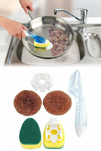 Binbirreyon Detergent Container Dish Brush 6 Piece Set Ra257
