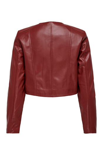 ONLY Only faux leather jacket, cherry red