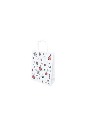 Papette Set of 10 Kraft Paper Bags with Pattern 12 Christmas 18 x 24(H) x 7cm