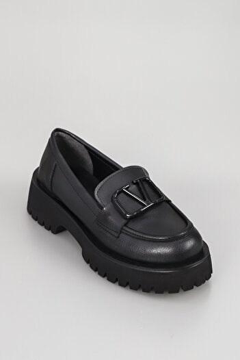 kajal ayakkabı Byl 401 High Sole Buckle Detailed Loafer
