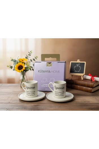 KÜTAHYA HOME Special Gift for Teachers Who Love Coffee |   Teacher's Day Cup Set |   Box Gift