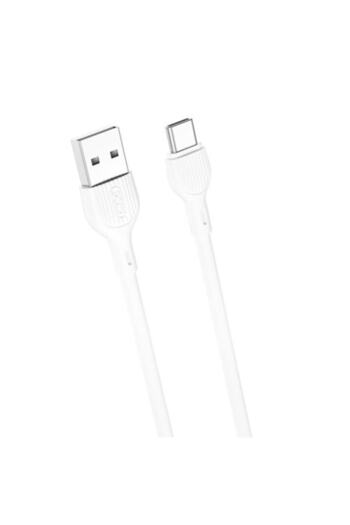 Xo Cablu de încărcare și transfer de date NB200, USB/USB-C, 2.1A, 2 m, Alb