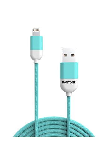 Pantone Cablu MFi USB la Lightning 1.5m 2.4A PT-LCS001-5 Turcoaz (3242C)