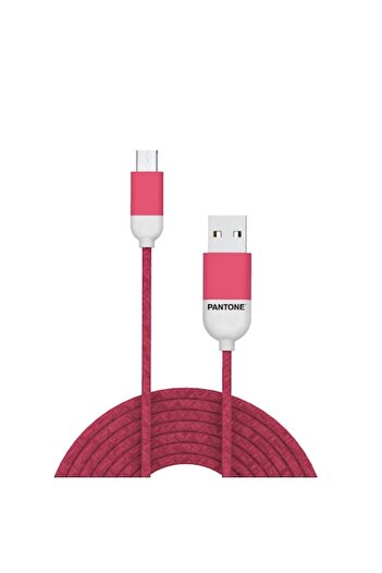 Pantone USB - MicroUSB Cable 1.5 m 2.4 A Pt-mc001-5 Pink (184c)