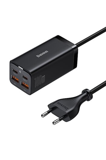 Baseus Wall Charger GaN3 Pro 100W 2x USB-C 2x USB Black