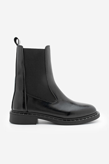 Marjin Women's Troklu Double Elastic Daily Boots Yuvin Black