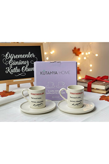KÜTAHYA HOME Special Gift for Teachers Who Love Coffee |   Teacher's Day Cup Set |   Box Gift